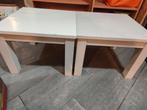 2 Kleine witte tafeltjes, Huis en Inrichting, Tafels | Sidetables, Ophalen, Gebruikt, 50 tot 100 cm, Vierkant