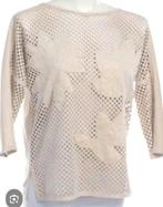 Beige suédine opengewerkt shirt/top van MarcCain 38, Maat 38/40 (M), Verzenden, Beige, Nieuw