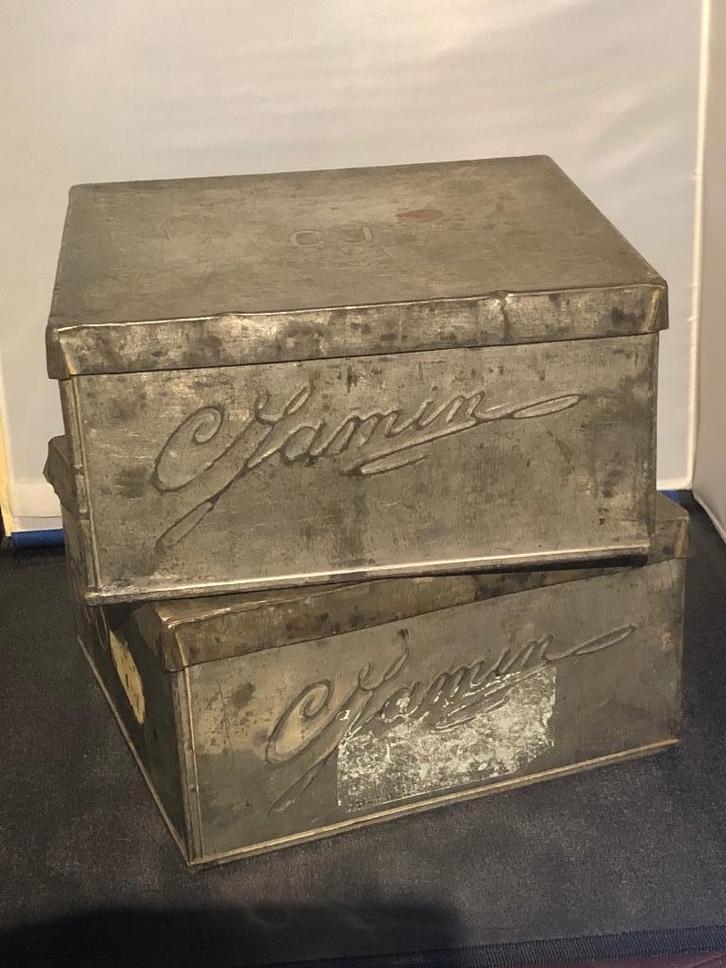 2 Jamin blikken beiden 650. Uit 1963 en 1965, Verzamelen, Blikken, Gebruikt, Overige, Overige merken, Ophalen of Verzenden