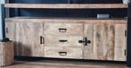 Mango hout tv kast meubel dressoir zwart staal industrieel, Ophalen, 150 tot 200 cm, Zo goed als nieuw, Minder dan 100 cm
