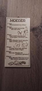 Leuk tekstbordje 'Moeder', Antiek en Kunst, Antiek | Wandborden en Tegels, Ophalen of Verzenden