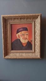 man met pijp, geschilderd op doek, 1975, AD gesigneerd, Antiek en Kunst, Kunst | Schilderijen | Klassiek, Ophalen of Verzenden