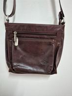 Tas51 - Bruine leren Bear Design schoudertas (1), Sieraden, Tassen en Uiterlijk, Tassen | Schoudertassen, Ophalen of Verzenden