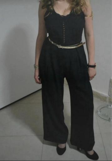 Elegante klassieke jumpsuit zwart S/M stijlvol  Zwart beschikbaar voor biedingen