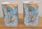 Beker met nautische kaartprint., Overige typen, Nieuw, Ophalen of Verzenden, Overige stijlen
