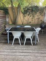 Tuinset met 6 stoelen, Tuin en Terras, Tuinsets en Loungesets, Ophalen, Gebruikt, 6 zitplaatsen, Aluminium
