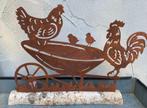 KIPPEN OP OUDE KRUIWAGEN GROOT NIEUW, Tuin en Terras, Tuinwanddecoratie, -, Nieuw, Ophalen of Verzenden, T&T