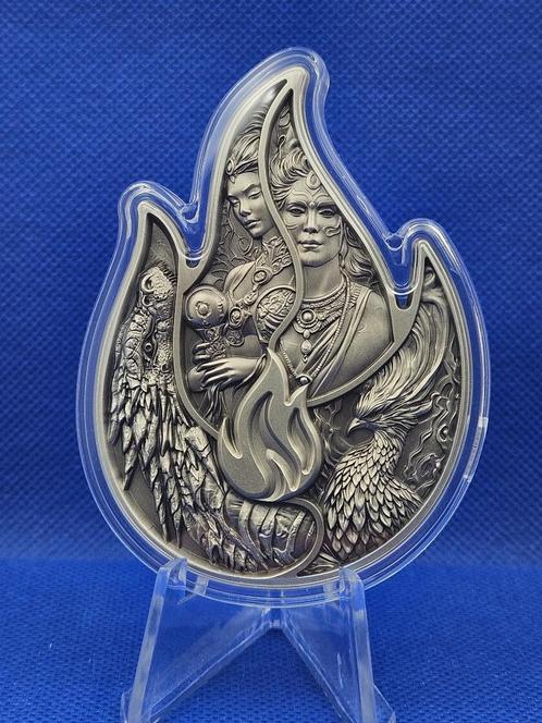 (8733) SOUTH KOREA  ETERNAL FLAME  TWO OUNCE stacker, Postzegels en Munten, Edelmetalen en Baren, Zilver, Ophalen of Verzenden