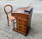 Antiek Davenport bureau met stoel, Antiek en Kunst, Antiek | Kantoor en Zakelijk, Ophalen
