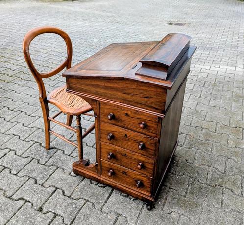 Antiek Davenport bureau met stoel, Antiek en Kunst, Antiek | Kantoor en Zakelijk, Ophalen