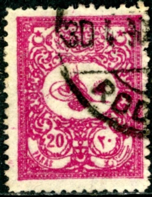 Turkije 102A - Tughra van Abdul Hamid II, Postzegels en Munten, Postzegels | Europa | Overig, Gestempeld, Overige landen, Ophalen of Verzenden