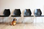 4 zwarte Maui stoelen van Kartell. Retro design stoeltjes., Huis en Inrichting, Stoelen, Retro, vintage, kartell, design,, Vier