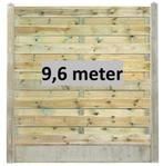 9.6 meter hout-betonschutting grenen geimpregneerd, Tuin en Terras, Schuttingen, Ophalen, 1 tot 2 meter, Minder dan 3 meter, Nieuw