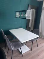 Meubella eetkamertafel Medusa Hoogglans wit Betonlook, Huis en Inrichting, Tafels | Eettafels, Ophalen, Overige materialen, Gebruikt