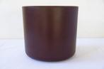 Bloempot vintage kunststof bruin jaren seventies, zeer retro, Kunststof, Gebruikt, Rond, Ophalen of Verzenden