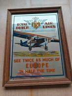 KLM Fokker Spiegel Plaquette Vintage, Ophalen of Verzenden, Minder dan 50 cm