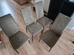 4 groene eetkamerstoelen - Zo goed als nieuw - Leen Bakker, Huis en Inrichting, Stoelen, Ophalen, Overige kleuren, Zo goed als nieuw