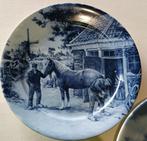 Antieke bord met Paard en Molen Delfts Blauw, Antiek en Kunst, Antiek | Wandborden en Tegels, Ophalen of Verzenden