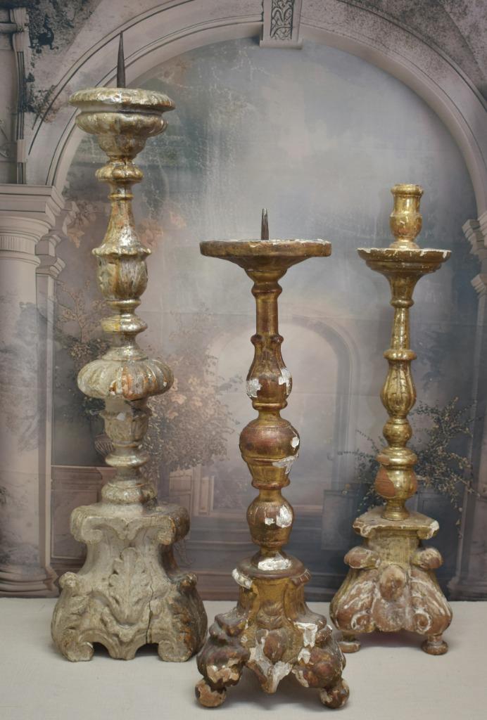 Oude Franse Bois Dore Kandelaar. "Uit Aletta's Tijd", Antiek en Kunst, Antiek | Woonaccessoires, Ophalen of Verzenden