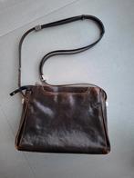 Vintage Adax bruin schoudertas echt leer, Sieraden, Tassen en Uiterlijk, Tassen | Damestassen, Ophalen of Verzenden, Gebruikt