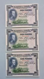Bankbiljet - Spanje 1925 - 3x 100 pesetas - bijna UNC, Ophalen of Verzenden, Overige landen, Setje