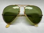 Vintage B&L Ray-Ban Aviator 62[]14 gold plated, Ray-Ban, Groen, Gebruikt, Ophalen of Verzenden