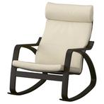 Ikea poang zwart frame, wit leren kussens., Huis en Inrichting, Fauteuils, Ophalen, Gebruikt