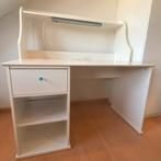 Ikea Hemnes bureau wit met opzetstuk en bureaulamp, Ophalen, Zo goed als nieuw, Bureau
