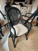6x vintage eetkamer stoelen! Zeer mooi, Huis en Inrichting, Stoelen, Ophalen, Zwart, Riet of Rotan, Zo goed als nieuw