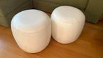 2x poef wit, Ophalen, Gebruikt, Rond, Minder dan 50 cm
