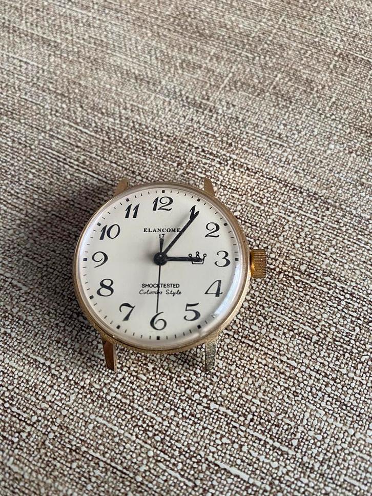 Vintage Elancome Polshorloge, Sieraden, Tassen en Uiterlijk, Horloges | Heren, Gebruikt, Polshorloge, Overige merken, Staal, Overige materialen