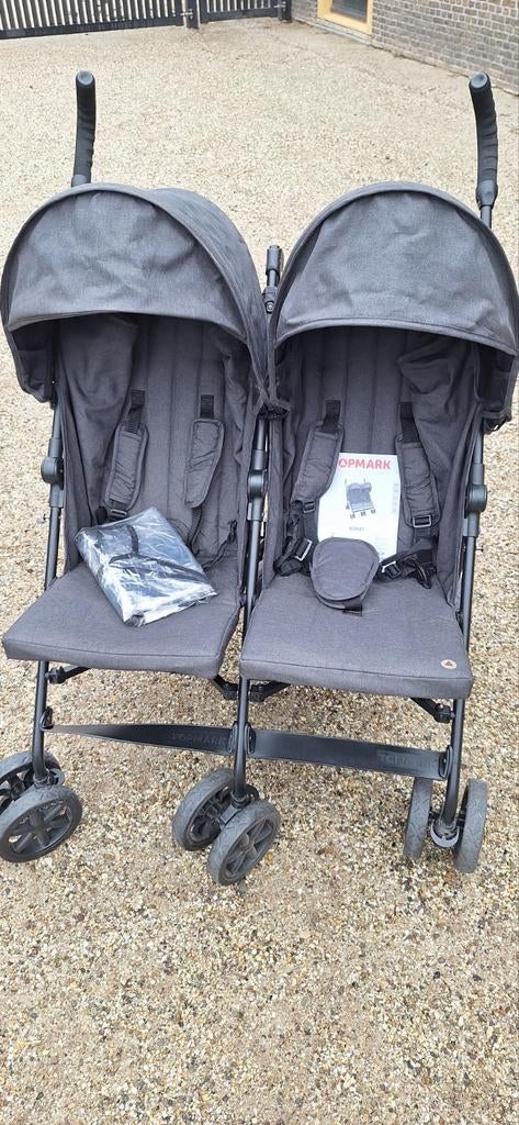 Tweelingbuggy Topmark Bobby (paraplumodel), Ophalen of Verzenden, Zo goed als nieuw, Overige merken, Verstelbare rugleuning