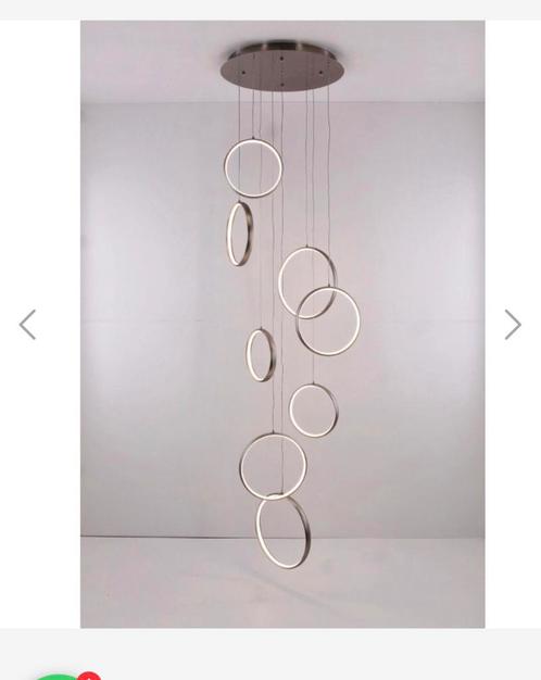 Videlamp LED ringen 330 cm - kroonluchter, Huis en Inrichting, Lampen | Hanglampen, Zo goed als nieuw, 75 cm of meer, Ophalen
