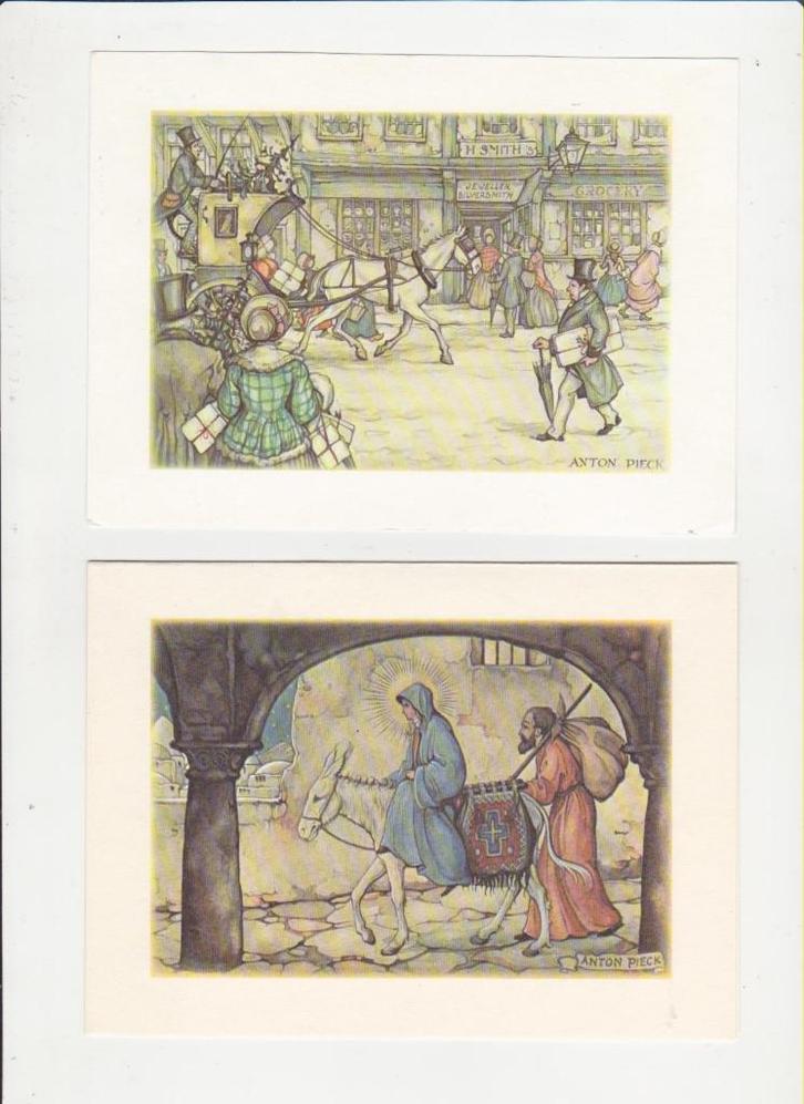 Anton Pieck, Kunst Adelt, Prentbriefkaarten, Ansichtkaarten, Verzamelen, Ansichtkaarten | Themakaarten, Gelopen, 1940 tot 1960