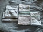 4 wieglakentjes/ 1 wiegdeken en 1 molton doek., Ophalen of Verzenden, Zo goed als nieuw, Wit, Jongetje of Meisje