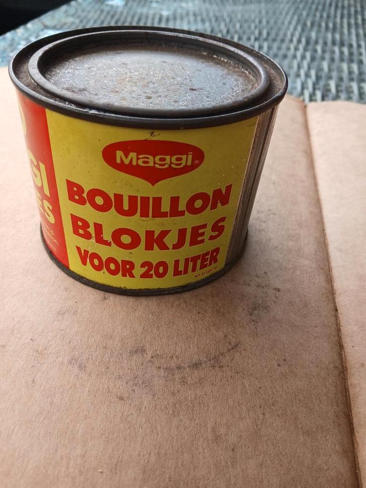Vintage Maggi Bouillon Blokes Blik - Zeldzaam!, Antiek en Kunst, Antiek | Emaille, Ophalen of Verzenden