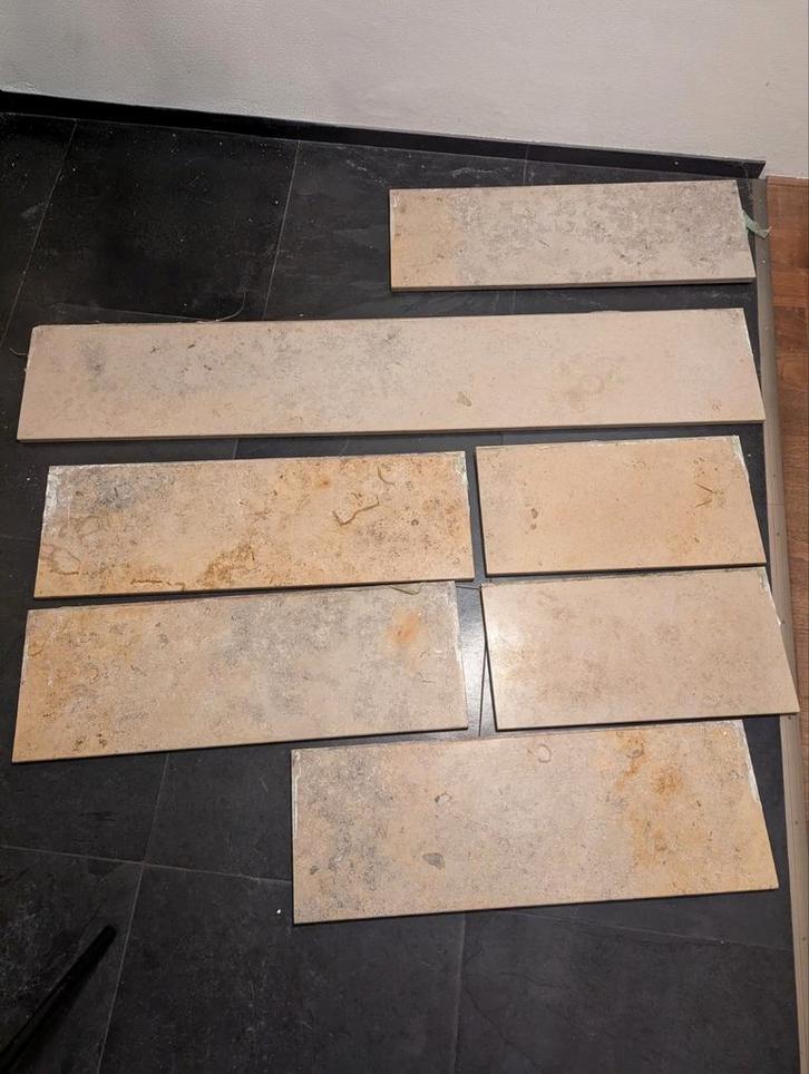 7x Beige natuurstenen vensterbanken, Doe-het-zelf en Verbouw, Overige Doe-het-zelf en Verbouw, Gebruikt, Ophalen