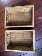 Rieten mandjes, Ophalen, Zo goed als nieuw, Rechthoekig, Riet