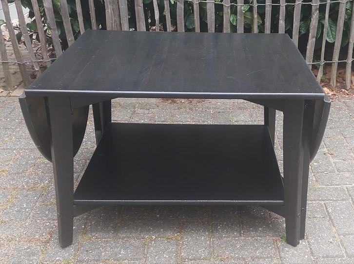 salontafel met uitklapbare ´oren´, Huis en Inrichting, Tafels | Salontafels, Gebruikt, 50 tot 100 cm, 100 tot 150 cm, Rechthoekig