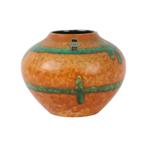 Oranje en Turquoise Vaas Jasba Keramik West Germany Aardewer, Antiek en Kunst, Antiek | Vazen, Ophalen of Verzenden