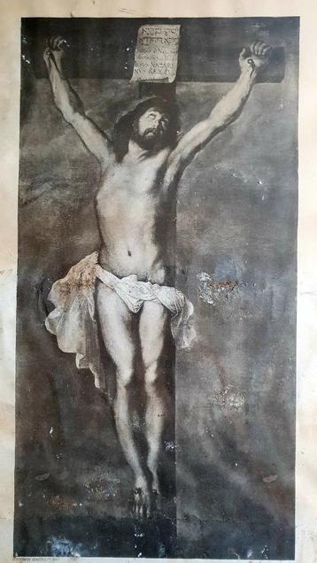 Lijst Antiek Frans met Afbeelding Gravure Christus. Rubens  beschikbaar voor biedingen