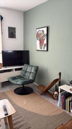 Mooie donkergroene designer ''DUTCH BONE" fauteuil, Ophalen, 75 tot 100 cm, Zo goed als nieuw, Stof