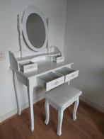 Kinder kaptafel met spiegel en krukje, Huis en Inrichting, Tafels | Kaptafels, Ophalen, Gebruikt, 50 tot 100 cm, Minder dan 100 cm