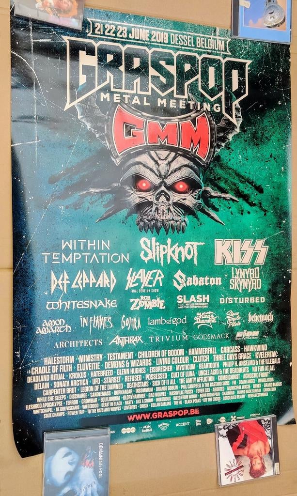 Graspop GMM festival poster 2019 Kiss Slipknot def leppard, Ophalen of Verzenden, Zo goed als nieuw, Film en Tv
