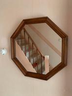 Houten achthoekige vintage spiegel, Ophalen, Minder dan 50 cm, Zo goed als nieuw, Minder dan 100 cm