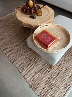 Natuurlijk leren en jute vloerkleed - 2,35x1,65m, Huis en Inrichting, Stoffering | Tapijten en Kleden, Gebruikt, Beige, 150 tot 200 cm