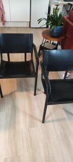 Leren stoelen, 2 stuks, Huis en Inrichting, Stoelen, Ophalen of Verzenden, Zo goed als nieuw, Twee