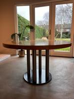 Massief eikenhouten design eettafel - 128 cm, Huis en Inrichting, Tafels | Statafels, Ophalen, Zo goed als nieuw