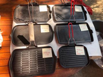 t.k.4x grilleplaat gietijzer 34x21cm Frankrijk INDUCTIE BBQ beschikbaar voor biedingen