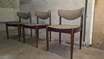 Vintage retro rosewood palissander stoelen webe deens design, Ophalen of Verzenden, Gebruikt, Drie